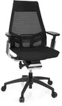 B&uuml;rostuhl / Drehstuhl GENIDIA SMART BLACK CM Netz schwarz AL Chrom hjh OFFICE