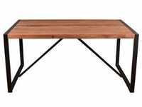 SIT Möbel Tisch aus Akazie | 160 x 90 cm | Platte 50 mm natur | Metallgestell