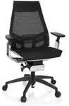 B&uuml;rostuhl / Drehstuhl GENIDIA SMART WHITE CM Netz schwarz AL Chrom hjh OFFICE