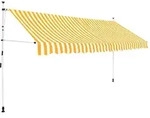 vidaXL Einziehbare Markise Handbetrieben 400 cm Orange/Wei&szlig; Gestreift