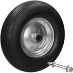 ECD Germany Schubkarrenrad PU Vollgummi pannensicher mit Achse, &Oslash;390 mm Schwarz,