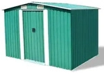 vidaXL Gartenschuppen Gr&uuml;n Metall 257 x 205 x 178 cm