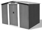 vidaXL Gartenschuppen Grau Metall 257 x 205 x 178 cm