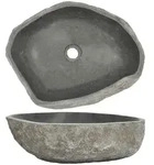 vidaXL Waschbecken Flussstein Oval (45-53)x(34-41) cm