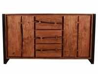 SIT Möbel Sideboard | 2 Türen, 3 Schubladen | Akazie natur | Gestell Metall schwarz