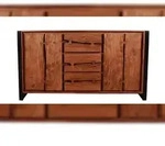 SIT M&ouml;bel Sideboard | 2 T&uuml;ren, 3 Schubladen | Akazie natur | Gestell Metall schwarz