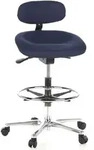 hjh OFFICE Hocker / Drehhocker / Arbeitsstuhl WORK MF Stoff blau Chrom hjh OFFIC