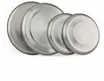 Relaxdays Herdabdeckplatten Edelstahl 4er Set, Herdplatten Abdeckung bis 20 cm