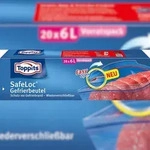 Toppits Doppelverschlu&szlig;-Gefrierbeutel, 30 x 35 cm, 6 L, 20 St&uuml;ck