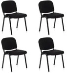 Besucherstuhl / Konferenzstuhl / Stuhl XT 600 4er Pack schwarz / schwarz hjh OFFICE