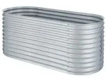 Blumfeldt High Grow Hochbeet Gartenbeet 2,0m Zink-Alu-Beschichtung silber Silber