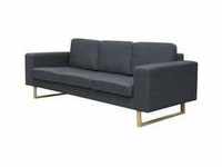 vidaXL 3-Sitzer Sofa Stoff Dunkelgrau