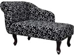vidaXL Chaiselongue Schwarz und Wei&szlig; Stoff