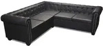 vidaXL Chesterfield-Ecksofa 5-Sitzer Kunstleder Schwarz