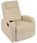 Mendler Fernsehsessel Durham, TV Sessel Relaxsessel Liegesessel, Kunstleder ~ creme