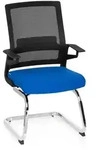 Konferenzstuhl / Freischwinger / Stuhl INVENTOR V Stoff schwarz / blau hjh...
