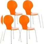 CLP 4x Stapelstuhl DIEGO orange