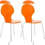 CLP 2x Stapelstuhl DIEGO ergonomisch orange