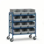 Fetra Etagenwagen, Tragl. 250kg, 4 Etage(n), Ladefl. LxB 940x470mm, Holzb&ouml;den...