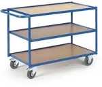 Rollcart 3 Etagen Tischwagen 08-7433, Ladefl&auml;che 790x490mm, Tragkraft 300 kg, blau