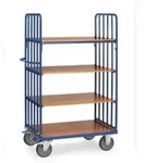 Fetra Etagenwagen, Tragl. 500kg, 4 Etage(n), Ladefl. LxB 1000x700mm, Holzb&ouml;den,