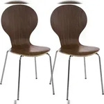 CLP 2x Stapelstuhl DIEGO ergonomisch walnuss