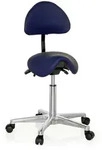 Hocker / Drehhocker / Arbeitsstuhl / Sattel TOP WORK 20 Kunstleder blau hjh OFFICE