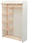 vidaXL Schrank Stoff und Kiefernholz 110 x 40 x 170 cm