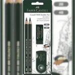 Faber Castell Bleistift 9000 Jumbo 2B+4B gr&uuml;n Radierer