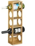 Relaxdays Weinregal Bambus, HxBxT:53x14x12cm, Flaschenhalter 5 F&auml;cher, Holzregal