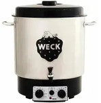 WECK Edelstahl mit Uhr und Hahn Einkochautomat Edelstahl rostfrei 18/10 mit Hahn