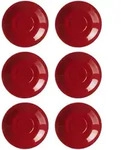 Ritzenhoff & Breker DOPPIO Milchkaffee Untertasse 17 cm rot 6er Set