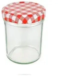 12er Set Sturzglas 230 ml HOCH To 66 rot karierter Deckel incl. Diamant...