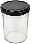 12er Set Sturzglas 230 ml HOCH To 66 schwarzer Deckel incl. Diamant Gelierzauber