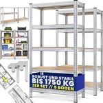 Monzana 2x Schwerlastregal 180x90x40cm 875kg 5 MDF-Platten