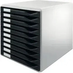 Leitz Schubladenbox Kunststoff Schwarz 10 Sch&uuml;be 28,5 x 35,5 x 29 cm DIN A4