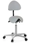 Hocker / Drehhocker / Arbeitsstuhl / Sattel TOP WORK 20 Kunstleder grau hjh OFFICE