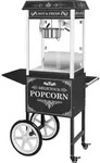Royal Catering Popcornmaschine mit Wagen - 1500 W - 5 kg/h - Retro-Design -...