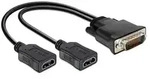 Delock 65280, 0,25 m, DMS, 2 x HDMI, M&auml;nnlich, Nickel, Schwarz