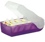 HAN Croco Karteikartenbox DIN A8 Kunststoff Violett Set mit 1 Box + 100 Karten