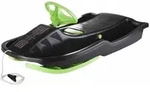 STIGA Schlitten Snow Power Black/Green mit Lenkrad und Handbremse