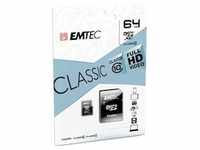 MicroSDXC 64GB EMTEC +Adapter CL10 CLASSIC Speicherkarte Blister
