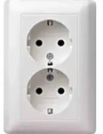 Gira Standard 55 Steckdose, 2f, reinwei&szlig;, gl&auml;nzend, Unterputz, horizontal/vertikal,