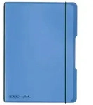 Notizheft flex PP, kariert 40 Blatt, Papier 80g, blau, mit Wechselcover