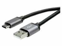Roline USB-Kabel USB 2.0 USB-C® Stecker, USB-A Stecker 1.80 m Schwarz Geschirmt