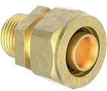 KIRCHHOFF MS &Uuml;bergangsst&uuml;ck, vernickelt, 20 mm x 1/2"AG, Klemmfitting f&uuml;r MSVR,
