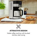 Klarstein Kaffeemaschine Arabica 800W EasyTouch Control silber/schwarz Klarstein Kaffeemaschine Arabica 800W EasyTouch Control silber/schwarz