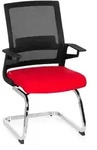 Konferenzstuhl / Freischwinger / Stuhl INVENTOR V Stoff schwarz / rot hjh OFFICE