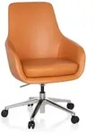 B&uuml;rostuhl / Chefsessel BARENO Leder orange hjh OFFICE