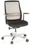 B&uuml;rostuhl / Drehstuhl FOUNTAINE PRO Netzstoff transparent / Sitz Stoff schwarz hjh